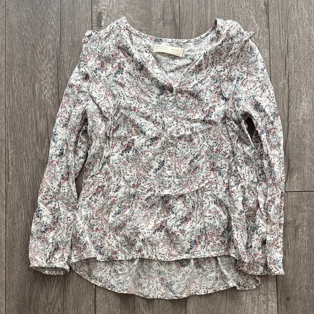 Zara girls soft collection floral blouse 8